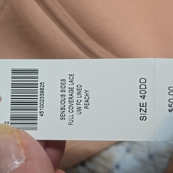 Soma Sensuous Sides Full Coverage Lace Peach Bra Size 40DD NWT - Picture 8 of 8